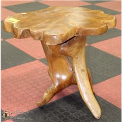 DESIGNER WOOD END TABLE APPROX 20"H