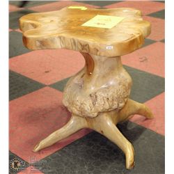 DESIGNER WOOD END TABLE APPROX 20"H
