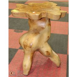 DESIGNER WOOD END TABLE APPROX 20"H