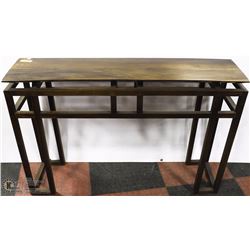 DESIGNER DARK WOOD SOFA  TABLE 11.5X47X31.5