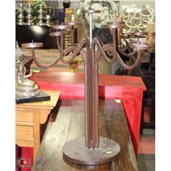 LARGE CAST IRON 9 CANDLE HOLDER
