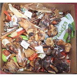 X-LARGE LOT OF DOG RAW HIDES, BONES, TREATS & MORE