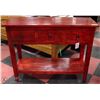 Image 1 : RED WOOD 3 DRAWER SOFA TABLE 14X39X42