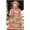 Image 1 : 20" CARVED WOOD BUDDHA FIGURE