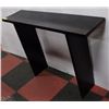 Image 2 : SOLID BLACK WOOD HALLWAY TABLE 11.5X47X33.5