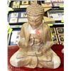 Image 1 : 12" CARVED WOOD BUDDHA FIGURE