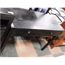 BLACK WOOD 2 DRAWER SOFA TABLE 47X19X19