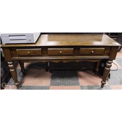 SOLID WOOD 3 DRAWER SOFA TABLE / SIDEBOARD