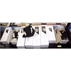 GROUP OF 9 PORCELAIN NEW DOLLS