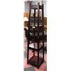 Image 3 : TALL WOOD COAT HANGER W/ 3 SHELVES 72" TALL