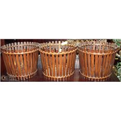 3 WOOD SHOWHOME BASKETS