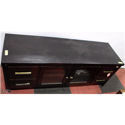 DARK WOOD ENTERTAINMENT STAND 17X55X20