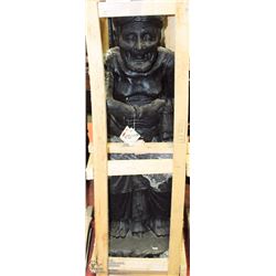 BLACK CONCRETE OLD MAN HEAVY STATUE 38"H
