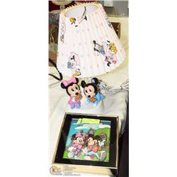 VINTAGE 1984 MICKY&MINNIE AS BABIES LAMP
