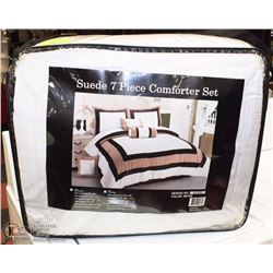 NEW KING SUEDE 7PC COMFORTER SET