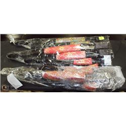 3 GROUPS OF 4 WOOD CARVED AFRICAN ORNAMENTS