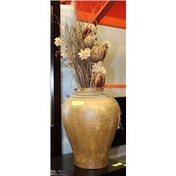 LARGE CLAY VASE, 18” HIGH