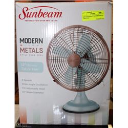 NEW SUN BEAM 12" MODERN METAL TABLE FAN