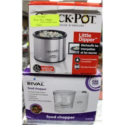 RIVAL MINI CHOPPER WITH CROCK POT MINI DIPPER