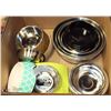 Image 1 : LARGE LOT OF DOG & CAT BOWLS, MOSTLY STAINLESS