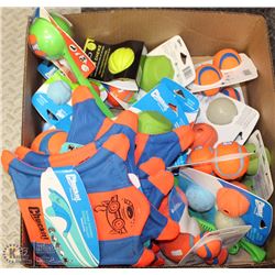 LARGE LOT OF DOG "CHUCK IT" TOYS