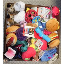 LARGE BOX OF DOG TOYS & STUFFIES