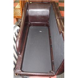 NEW BROWN LEATHERETTE NAILHEAD STORAGE