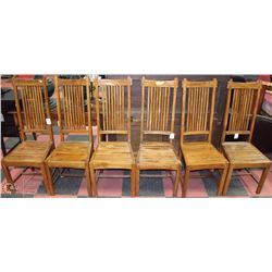 SET OF 6 HIGH BACK DESIGNER WOOD CHAIRS