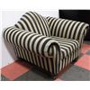 Image 2 : BLACK & CREAM STRIPED SHOWHOME ARM CHAIR 38"X47"