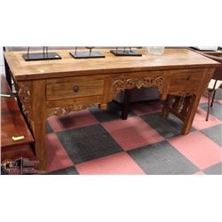 ORNATE WOOD CARVED 6' SIDEBOARD