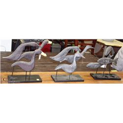 GROUP OF 3 BIRD AND FISH ORNAMENTS