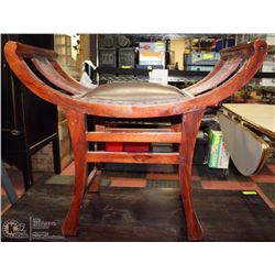 SOLID WOOD CARVED HALL BENCH