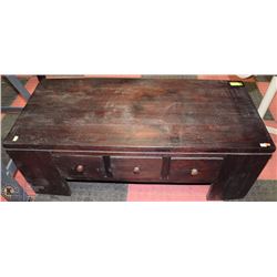 SOLID WOOD 3 DRAWER COFFEE TABLE