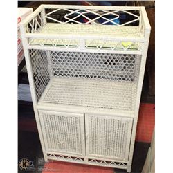 WHITE WICKER VANITY STAND