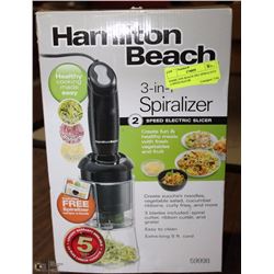HAMILTON BEACH 3IN1 SPIRALIZER ,2 SPEED SLICER