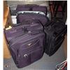 Image 1 : 3PC SUITCASE SET  - 2 PURPLE 48" & 1 BLACK 24"