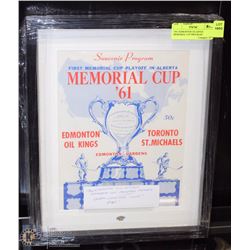 1961 EDMONTON OIL KINGS MEMORIAL CUP PROGRAM