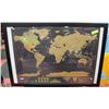 Image 1 : MAP OF WORLD BLACK FRAME 38"X26"