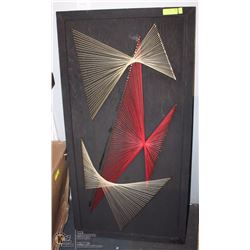 LARGE WOOD FRAMED ABSTRACT STRING ART