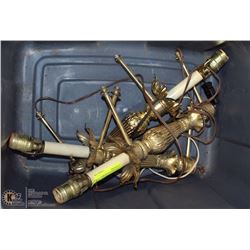 LOT OF 3 GOLD COLOUR WALL CHANDELIERS