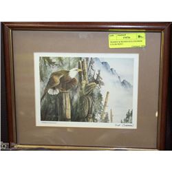FRAMED & SIGNED SUE COLEMAN COLOR PRINT -