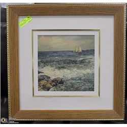 FRAMED OIL ON CANVAS SEASCAPE SIGNED BY ARTIST