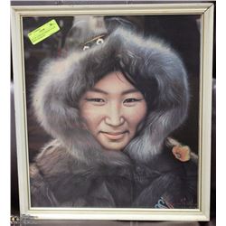 SET OF 2 VINTAGE ESKIMO COLOR PRINTS SIGNED BY