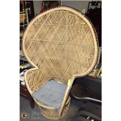 LARGE HIGH BACK WICKER CHAIR