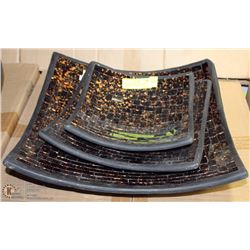 3PC SQUARE GOLD SPLATTER DECOR - 9", 12" & 15"