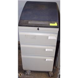 ROLLING 3 DRAWER FILING CABINET