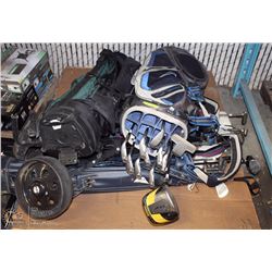 PALLET OF GOLF BAGS, IRONS, SETS AND MORE INCL