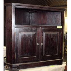 CORNER BLACK WOOD 2 DOOR 1 SHELF KITCHEN CABINET