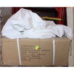 CASE OF NEW SINGLE SIZE FLAT SHEETS