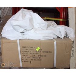 CASE OF NEW SINGLE SIZE FLAT SHEETS